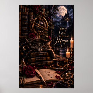 Dasselbe Mädchen, andere Magie Gothic Schwarze K Poster
