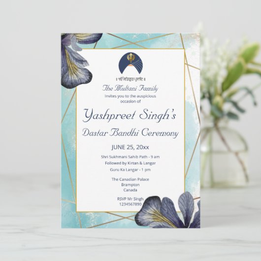 Dastar Bandi Einladungskartenvorlage Einladung (Stehend Vorderseite)