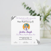 Dastar Bandi Zeremonie Einladungskarte (Stehend Vorderseite)