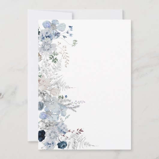 Dasty Blue Wildblume Boho Floral Brautparty Einladung (Rückseite)