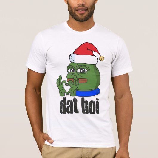 Dat Boi Funny Face mit Weihnachtshut Hier kommt T-Shirt (Vorderseite)