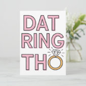 Dat Ring Tho Funny Wedding Verlobung Einladung (Stehend Vorderseite)