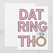 Dat Ring Tho Funny Wedding Verlobung Einladung (Vorne/Hinten)