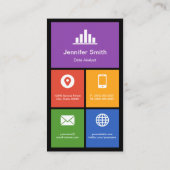 Data Analyst - Farbige Fliesen kreativ Visitenkarte (Rückseite)