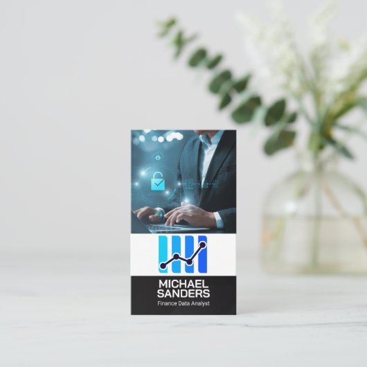 Data Analyst | Finance Tech Logo Visitenkarte (Stehend Vorderseite)