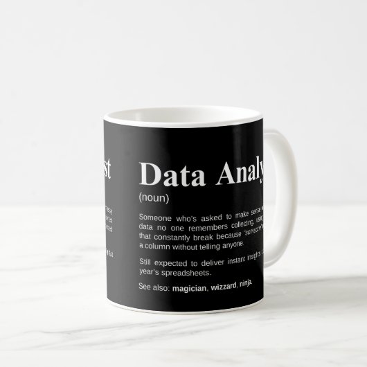 Data Analyst Funny Data Definition Kaffeetasse (VorderseiteRechts)