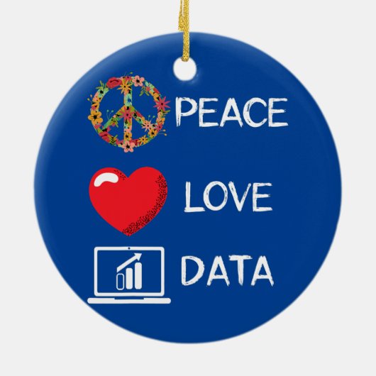 Data Analyst Liebe Peace Data Science Analyst Keramik Ornament (Hinten)