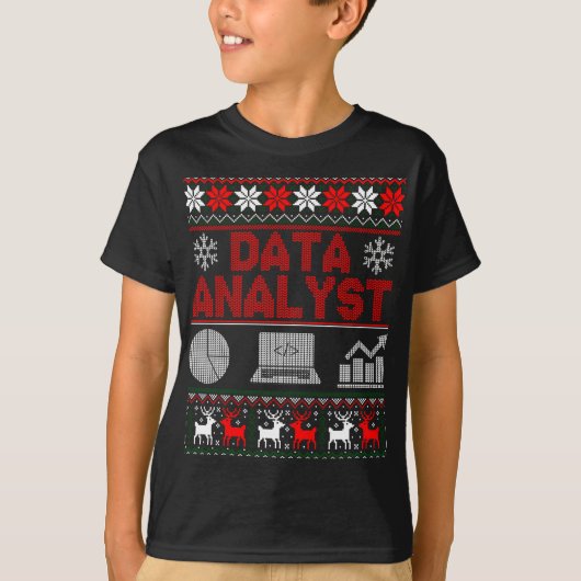 Data Analyst Off Shoulder Weihnachts Ugly Sweater T-Shirt (Vorderseite)