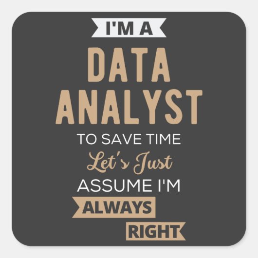 Data Analyst Quadratischer Aufkleber (Vorderseite)