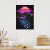 Data-Drift - Retro Car Synthwave Sports Car Lover Poster (Küche)