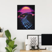 Data-Drift - Retro Car Synthwave Sports Car Lover Poster (Heimbüro)