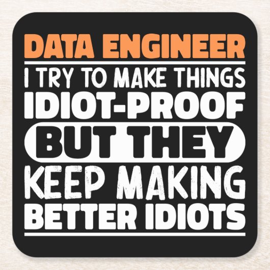 Data Engineer Ich versuche Dinge zu Lustigen Sprüc Rechteckiger Pappuntersetzer (Vorderseite)