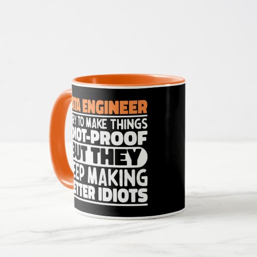Data Engineer Ich versuche Dinge zu Lustigen Sprüc Tasse (Vorderseite Links)