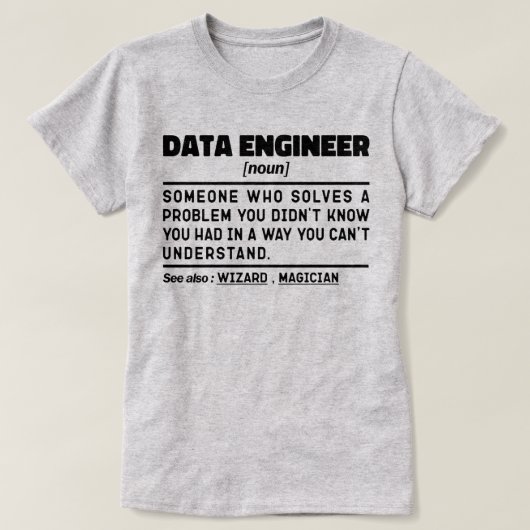 Data Engineer Noun Cool Computing Specialist Funny T-Shirt (Design vorne)