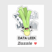Data Leek Funny Computer Veggie Pun Aufkleber (Blatt)