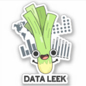 Data Leek Funny Computer Veggie Pun Aufkleber (Vorderseite)