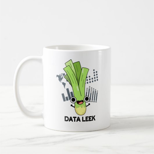 Data Leek Funny Computer Veggie Pun Kaffeetasse (Links)