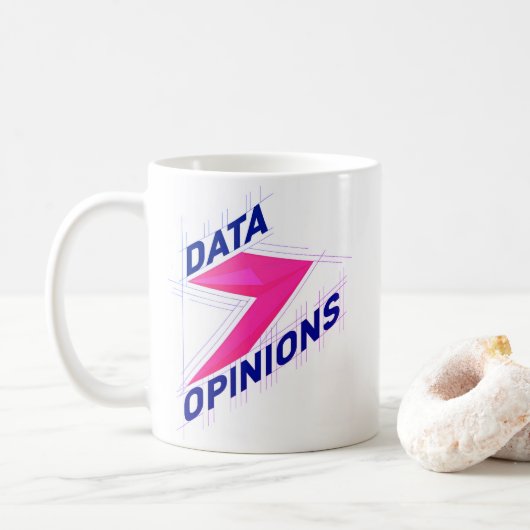DATA > OPINIONS Mug | Geek Coffee Cup - Bright Kaffeetasse (Mit Donut)