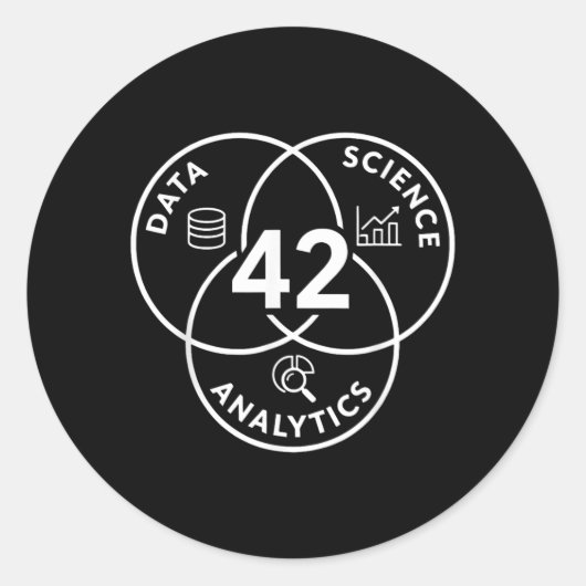 Data Science Analytics 42 Diagrammdesign Runder Aufkleber (Vorderseite)