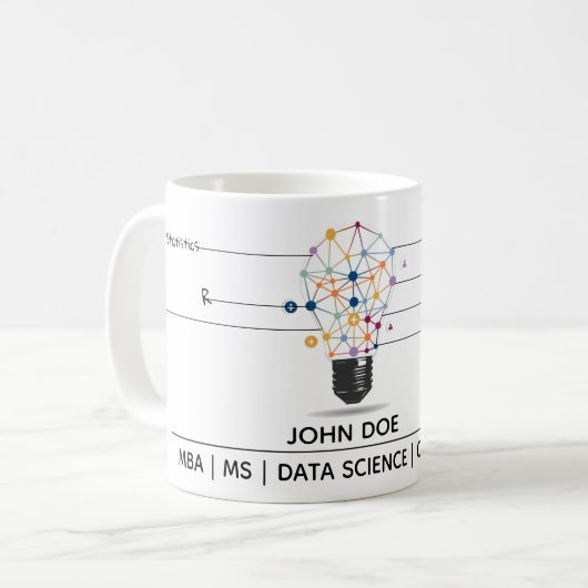 Data Science Business Card Kaffeetasse (Vorderseite Links)