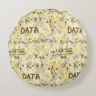 Data Science Mathe- und Codierungsmuster-Rundwurft Rundes Kissen