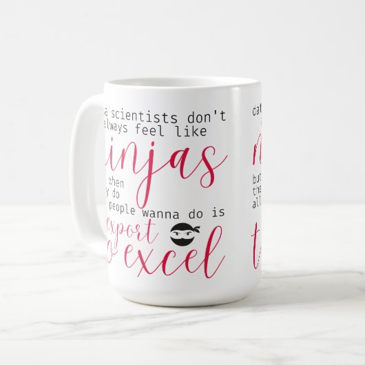 Data Scientist Ninjas (für Frauen in der Technik) Kaffeetasse (Vorderseite Links)