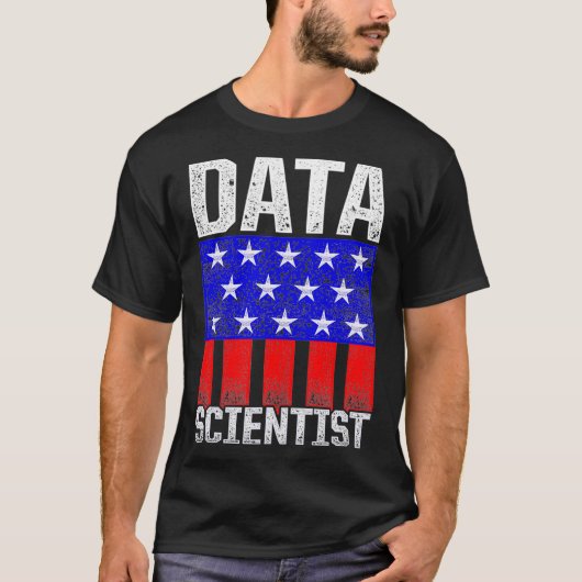 Data Scientist USA flags Data Science Mining Analy T-Shirt (Vorderseite)