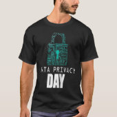 Data Security Encryption Hacker Padlock Data Priva T-Shirt (Vorderseite)