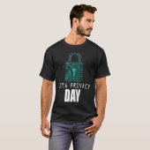 Data Security Encryption Hacker Padlock Data Priva T-Shirt (Vorne ganz)