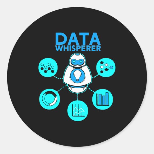 Data Whisperer Tech Ingenieur Mis Analyst Software Runder Aufkleber (Vorderseite)