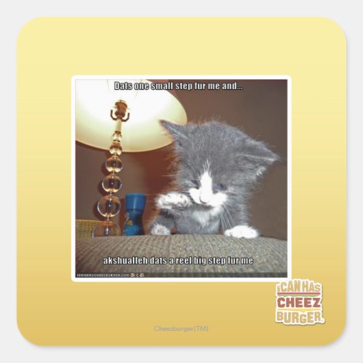 Datas einen kleinen Schritt für mich Quadratischer Aufkleber (Vorderseite)