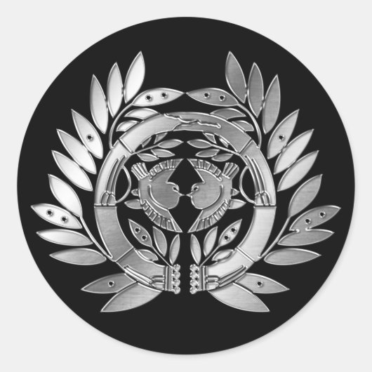 Date Clan Kamon Silver Chrome Runder Aufkleber (Vorderseite)