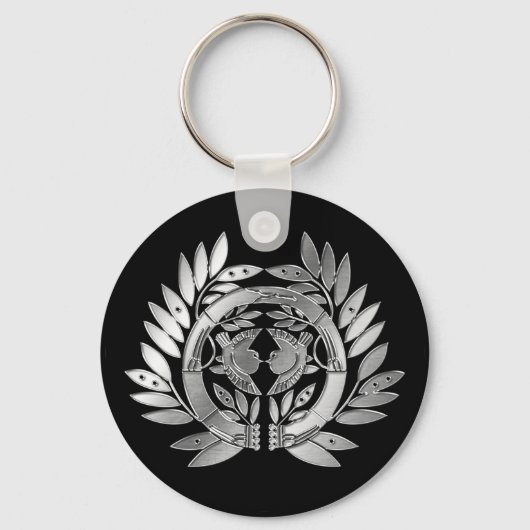 Date Clan Kamon Silver Chrome Schlüsselanhänger (Vorderseite)