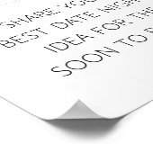 Date Idea for Wedding Couple Elegantes Brautparty Poster (Ecke)