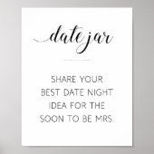 Date Idea for Wedding Couple Elegantes Brautparty Poster (Vorne)