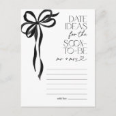 Date Ideas Black Bow Brautparty Game Postkarte (Vorderseite)