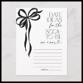 Date Ideas Black Bow Brautparty Game Postkarte