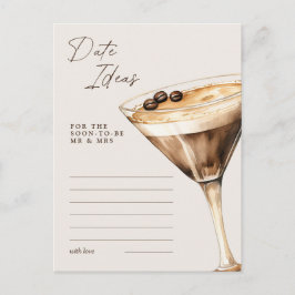 Date Ideas Espresso Martini Brautparty Game Postkarte