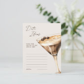 Date Ideas Espresso Martini Brautparty Game Postkarte (Stehend Vorderseite)