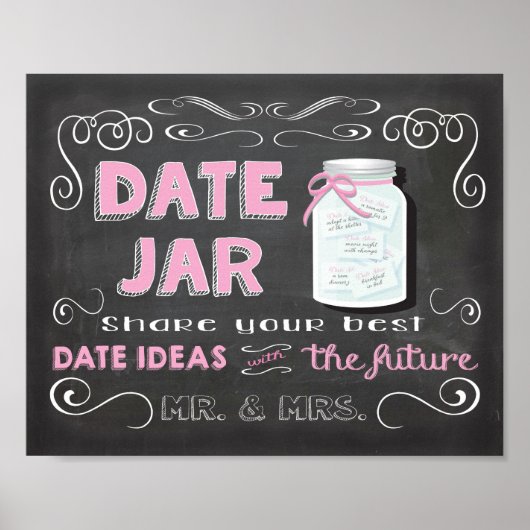 Date ideas jar chalkboard Poster (Vorne)