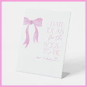 Date Ideas Pink Bow Brautparty Game Sockelschild