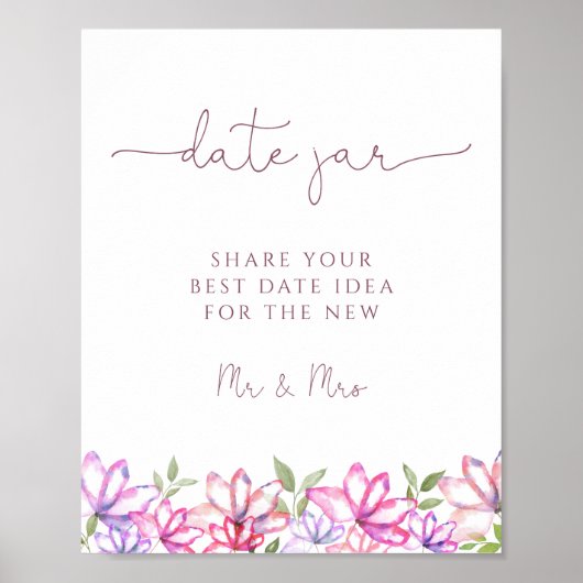 Date Jar Bridal Game Poster (Vorne)