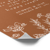 Date Jar Burnt Orange Wildblume Brautparty Poster (Ecke)