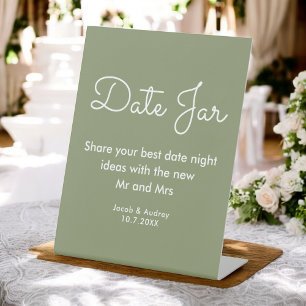 Date Jar Green White Polterabend Sockelschild