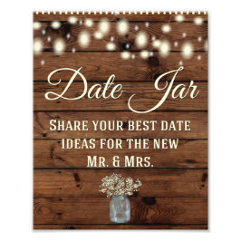 Date Jar, Hochzeitssymbol, Hochzeitsdekor, rustika Fotodruck