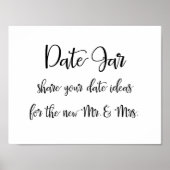 Date Jar Ideas Hochzeitszeichen Poster (Vorne)