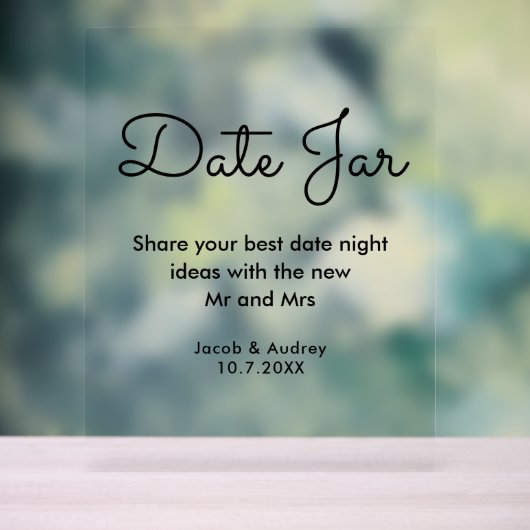 Date Jar Polterabend Acrylschild (Neutral)