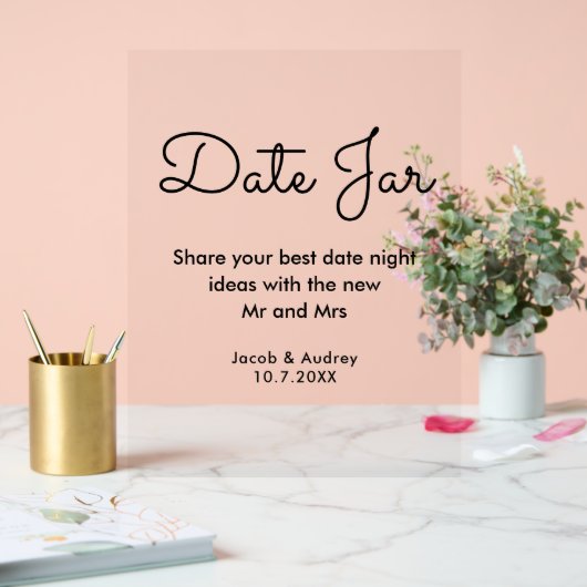 Date Jar Polterabend Acrylschild (Hochzeit)