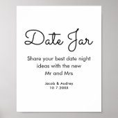 Date Jar Schwarz-weiß Polterabend Poster (Vorne)