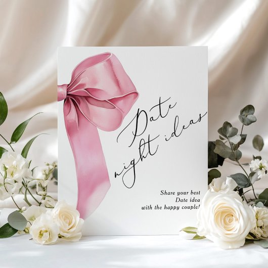 Date Nacht Ideen Pink Bow Sie bindet den Knoten Poster